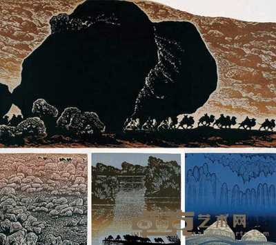 戈沙 版画风景（四张） 尺寸不一